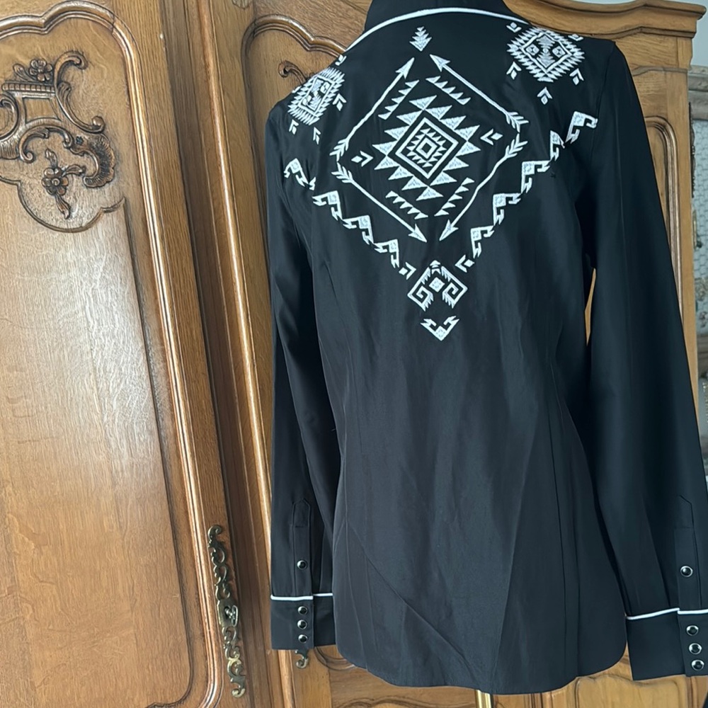 Roper button western Black and White Shirt - Picture 2 of 3